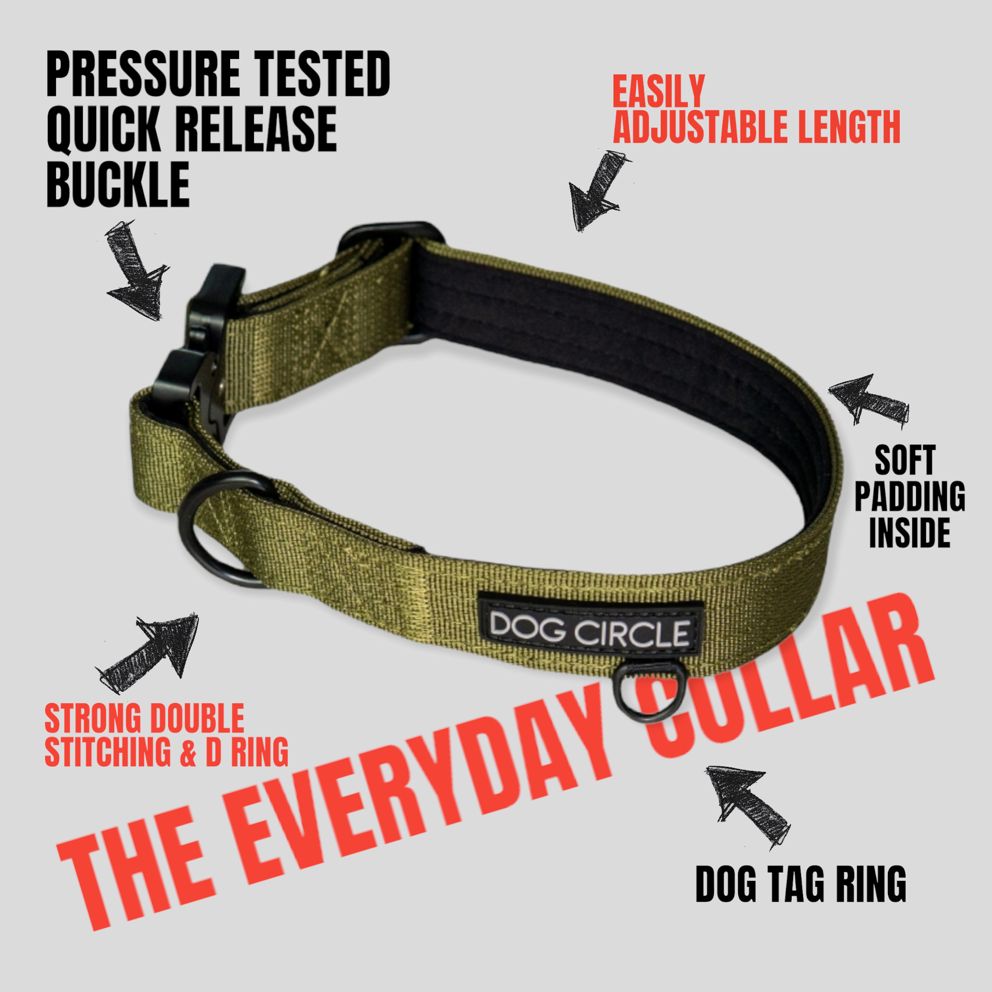 EVERYDAY DOG COLLAR (2.5cm/1" Wide)